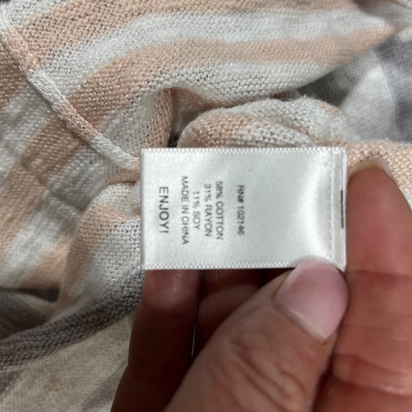 Michael Stars Lightweight Knit Seater white/gray/peach Stripes Size 1 - Picture 9 of 10